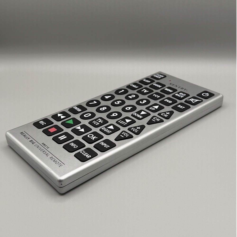 Sentry RMC10 Really Big Universal Remote Large Button Silver-Tested &‎ Works! - Picture 2 of 7